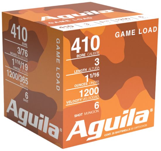 Picture of Aguila 1Chb4126 Birdshot Standard Velocity 410Gauge 3" 11/16Oz 6Shot 25 Per Box/20 Case 