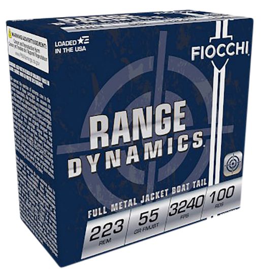 Picture of Fiocchi 223Ard10 Range Dynamics 223 Rem 55 Gr Full Metal Jacket Boat Tail 100 Per Box/ 10 Case 