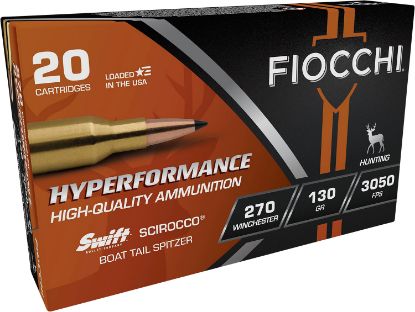 Picture of Fiocchi 270Sca Hyperformance 270 Win 130 Gr Swift Scirocco Ii Bonded 20 Per Box/ 10 Case 