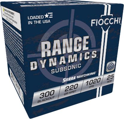 Picture of Fiocchi 300Blkmb Range Dynamics 300 Blackout 220 Gr Sierra Matchking Bthp 25 Per Box/ 20 Case 