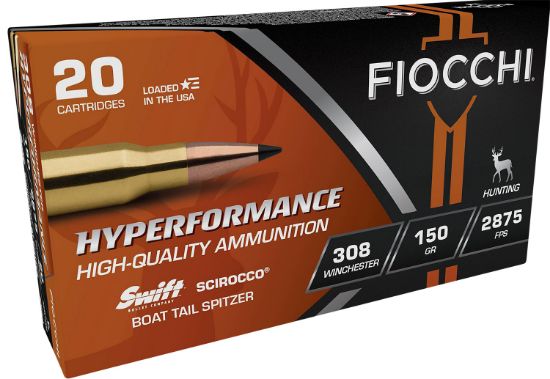 Picture of Fiocchi 308Sca Hyperformance 308 Win 150 Gr Swift Scirocco Ii Bonded 20 Per Box/ 10 Case 