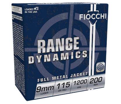 Picture of Fiocchi 9Ard Range Dynamics 9Mm Luger 115 Gr Full Metal Jacket 200 Per Box/ 5 Case *Range Pack 