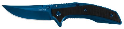 Picture of Kershaw 8320 Outright 3" Folding Trailing Point Plain Blue Pvd 8Cr13mov Ss Blade Black/Blue G10/Ss Handle Includes Pocket Clip 