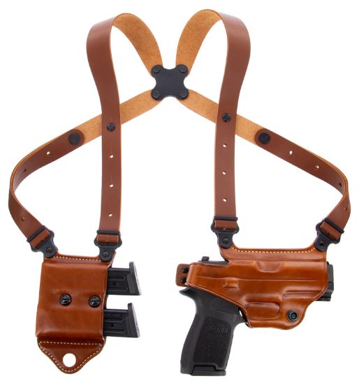 Picture of Galco Mcii652 Miami Classic Ii Shoulder System Size Fits Chest Up To 56" Tan Leather Compatible W/S&W M&P Shield/Glock 43/43X Right Hand 