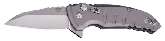 Picture of Hogue 24162 X1 Microflip 2.75" Folding Wharncliffe Plain Tumble Polish Tumble Polish Cpm 154 Ss Blade/Matte Gray Anodized Aluminum Handle Includes Pocket Clip 