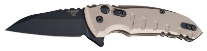 Picture of Hogue 24167 X1 Microflip 2.75" Folding Wharncliffe Plain Black Cerakote 154Cm Ss Blade/Matte Flat Dark Earth Anodized Aluminum Handle Includes Pocket Clip 