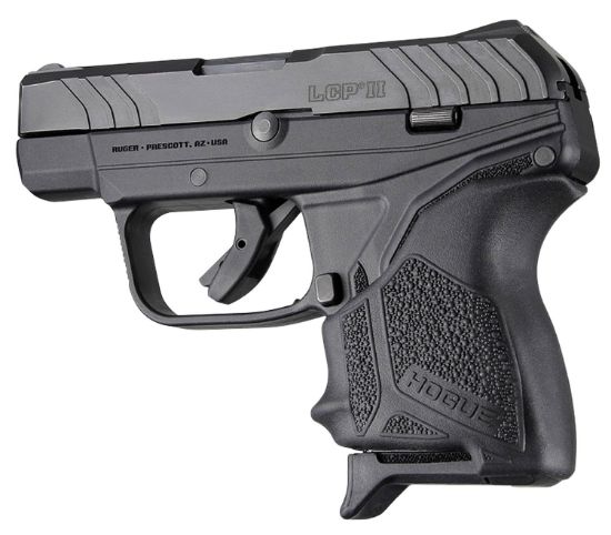 Picture of Hogue 18120 Handall Beavertail Grip Sleeve Made Of Rubber With Textured Black Finish For Ruger Lcp Ii 