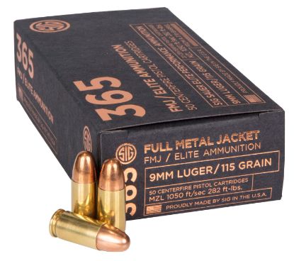 Picture of Sig Sauer E9mmb136550 Elite Ball 365 9Mm Luger 115 Gr Full Metal Jacket 50 Per Box/ 20 Case 