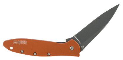 Picture of Kershaw 1660Or Leek 3" Folding Drop Point Plain Bead Blasted 14C28n Steel Blade Orange Anodized Aluminum Handle Includes Pocket Clip 