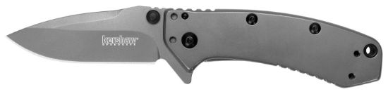 Picture of Kershaw 1555Ti Cryo 2.75" Folding Drop Point Plain Gray Tin 8Cr13mov Ss Blade Gray Pvd Stainless Steel Handle Includes Pocket Clip 
