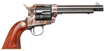 Picture of Cimarron Mp401 Model P 38 Special 357 Mag 6 Shot, 5.50" Blued Steel Barrel, Cylinder & Frame, Walnut Grip, Exposed Hammer 