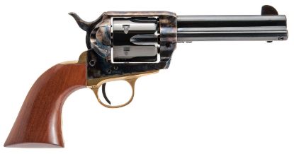 Picture of Cimarron Ppp357 Pistolero 38 Special 6 Shot, 4.75" Blued Barrel & Cylinder, Wide Front Sight, Color Case Hardened Steel Frame, Brass Backstop & Trigger Guard, Walnut Grip 