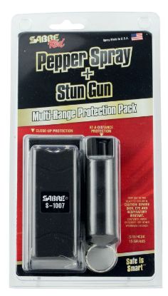 Picture of Sabre S7bhcbk Multi-Range Protection Pack Black Plastic 1.6 Uc Pain Rating Includes Pepper Spray/Stun Gun W/Flashlight 