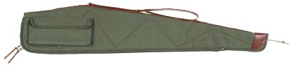 Picture of Bob Allen 14536 Canvas Rifle Case 40" Green Canvas W/ Quilted Flannel Lining Leather Sling & Self-Repairing Nylon Zipper 