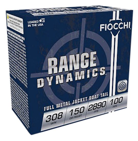 Picture of Fiocchi 308Ard Range Dynamics 308 Win 150 Gr Full Metal Jacket Boat Tail 100 Per Box/ 4 Case 