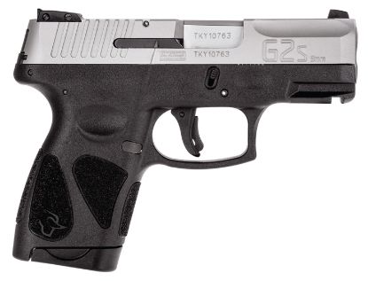 Picture of Taurus 1G2s939 G2s Compact Frame 9Mm Luger 7+1 3.20" Matte Stainless Steel Barrel, Matte Serrated Stainless Steel Slide, Black Polymer Frame W/Picatinny Rail & Polymer Grip, Right Hand 