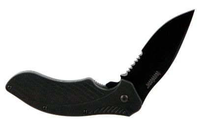Picture of Kershaw 1605Cktst Clash 3.10" Folding Drop Point Part Serrated Black Oxide 8Cr13mov Ss Blade Black Glass-Filled Nylon Handle Includes Pocket Clip 