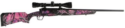 Picture of Savage Arms 57272 Axis Xp Compact Compact 243 Win 4+1 20" Matte Black Button-Rifled Barrel, Drilled & Tapped Steel Receiver, Muddy Girl Fixed Synthetic Stock, Weaver 3-9X40mm 