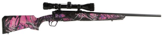 Picture of Savage Arms 57273 Axis Xp Compact Compact 7Mm-08 Rem 4+1 20" Matte Black Button-Rifled Barrel, Drilled & Tapped Steel Receiver, Muddy Girl Fixed Synthetic Stock, Weaver 3-9X40mm 