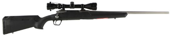 Picture of Savage Arms 57290 Axis Xp Full Size 7Mm-08 Rem 4+1 22" Matte Stainless Button-Rifled Barrel, Matte Stainless Steel Drilled & Tapped Receiver, Matte Black Fixed Synthetic Stock, Weaver Scope 3-9X40mm 