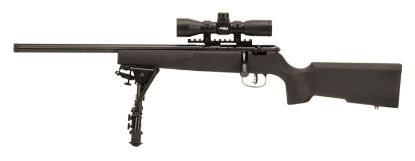 Picture of Savage Arms 13836 Rascal Target Xp 22 Lr Caliber With 1Rd Capacity, 16.12" Barrel, Matte Blued Metal Finish & Matte Black Synthetic Stock Left Hand (Youth) Includes 4X32mm Scope & Bipod 