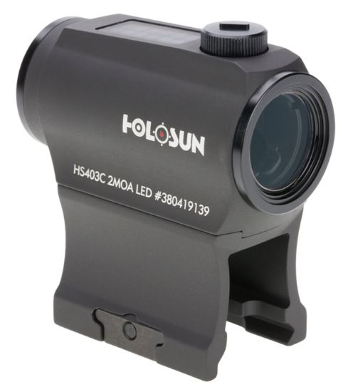 Picture of Holosun Hs403c Hs403c Black Anodized 1X 20Mm 20Mm Tube 2 Moa Red Dot Reticle 2 Moa Dot Carbine/Rifle 