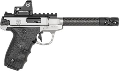 Picture of Smith & Wesson 12081 Performance Center Victory Target 22 Lr 6" Cf Mb 10+1 Stainless Steel Tandemkross Black Hivegrip With Integrated Target Thumb Rest Grip Red Dot 