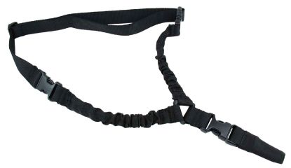 Picture of Tacfire Sl002b One Point Sling 30"-40" L Adjustable Double Bungee Black Nylon Webbing For Rifle 
