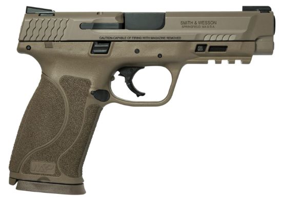 Picture of Smith & Wesson 11769 M&P M2.0 Full Size 45 Acp 10+1 4.60" Black Armornite Steel Barrel, Flat Dark Earth Armornite Serrated Stainless Steel Slide & Polymer Frame W/Picatinny Rail, Truglo Tfx Sights 