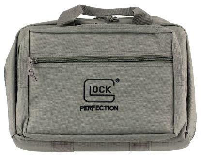 Picture of Glock Ap60301 Double Pistol Case Dual Padded Compartments, 5 Internal Mag Holders, 3 Zippered Compartments, Carry Handle, Gray, 12.5"X9.5"X4.5" 