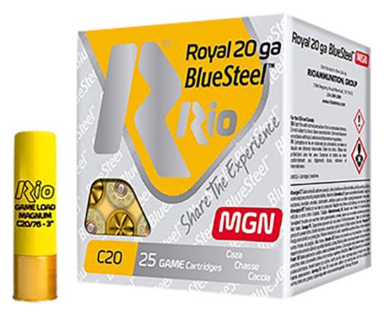 Picture of Rio Ammunition Rbsm202 Bluesteel Royal 20 Gauge 3" 1 Oz 2 Shot 25 Per Box/ 10 Case 