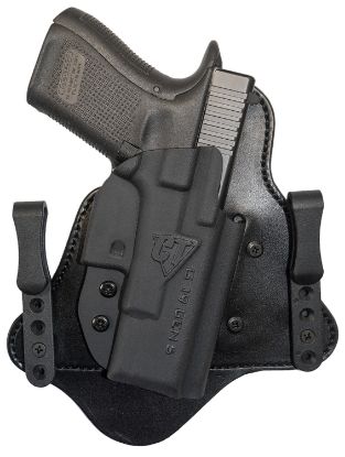 Picture of Comp-Tac C225gl052rbsn Mtac Iwb Black Kydex/Leather Belt Clip Fits Glock 19 Gen5 Right Hand 