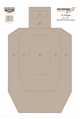 Picture of Birchwood Casey 37018 Eze-Scorer Ipsc Paper Hanging Universal 12" X 18" Tan 100 Per Pkg 