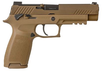 Picture of Sig Sauer 320F9m17ms P320 M17 9Mm Luger Caliber With 4.70" Barrel, 17+1 Or 21+1 Capacity, Overall Coyote Pvd Finish Stainless Steel, Picatinny Rail Frame, Serrated Slide, Polymer Grip & Manual Safety 