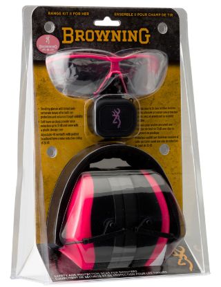 Picture of Browning 126373 Range Kit Foam Plastic With Foam 27 Db 36 Db Over The Head Orange Pink/Black Women 