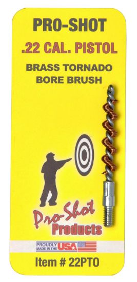 Picture of Pro-Shot 22Pto Tornado Bore Brush .22 Cal Pistol #8-32 Thread Brass Spiral Wound Loop 