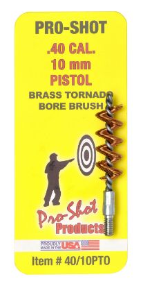 Picture of Pro-Shot 4010Pto Tornado Bore Brush .40/ 10Mm Cal Pistol #8-32 Thread Brass Spiral Wound Loop 