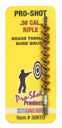 Picture of Pro-Shot 30Rto Tornado Bore Brush .30/ .300 Blackout/ .308/ .30-06/ 7.62Mm/ Rifle #8-32 Thread Brass Spiral Wound Loop 