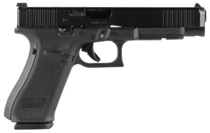 Picture of Glock Pa343s101mos G34 Gen5 Mos 9Mm Luger 5.31" 10+1 Black Ndlc Steel W/Front Serrations Slide Black Rough Texture Interchangeable Backstraps Grip Adj Sights 