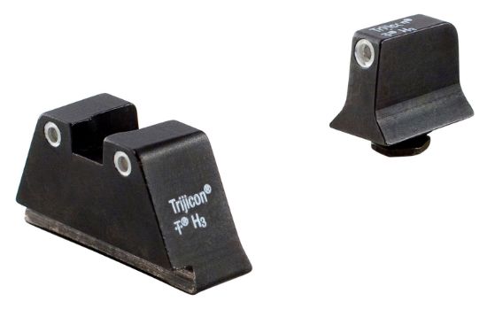 Picture of Trijicon 600689 Suppressor/Optic Height Sights- Glock Large Frames Black | Green Tritium White Outline Front Sight Green Tritium White Outline Rear Sight 