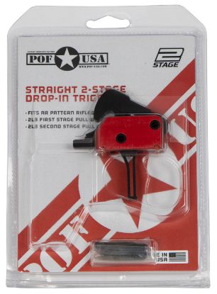 Picture of Patriot Ordnance Factory 01510 Drop-In Two-Stage Curved Trigger With 3.50 Lbs Draw Weight & Black/Red Finish For Ar-Platform 