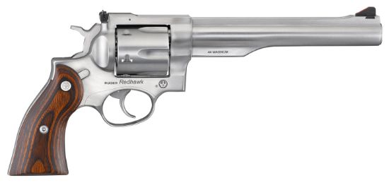 Picture of Ruger 5041 Redhawk Large Frame 44 Special/44 Rem Mag 6Rd, 7.50" Satin Stainless Steel Barrel, Dual Chambered Satin Stainless Cylinder & Frame, Hardwood Grip 