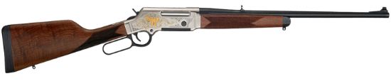 Picture of Henry H014wl223 Long Ranger Wildlife 223 Rem 5.56X45mm Nato 5+1 20" Blued 20" Round Barrel Nickel-Plated With 24K Gold Inlay Engraved Steel American Walnut Right Hand 