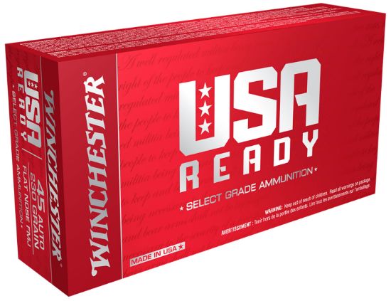 Picture of Winchester Ammo Red45 Usa Ready 45 Acp 230 Gr Full Metal Jacket Flat Nose 50 Per Box/ 10 Case 