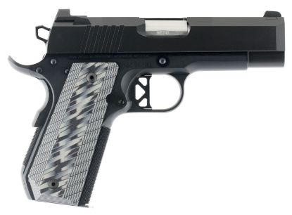 Picture of Dan Wesson 01883 Ecp Compact Frame 45 Acp 8+1 4" Stainless Bull Barrel Black Duty Serrated Stainless Steel Slide Black Aluminum Frame Wbeavertail Black/Gray G10 Grip 