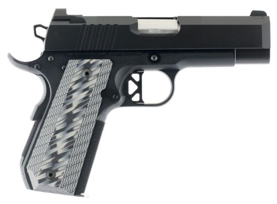 Picture of Dan Wesson 01883 Ecp Compact Frame 45 Acp 8+1 4" Stainless Bull Barrel Black Duty Serrated Stainless Steel Slide Black Aluminum Frame Wbeavertail Black/Gray G10 Grip 