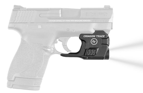 Picture of Crimson Trace 0182501 Ltg-770 For Smith & Wesson M&P Shield/Shield Plus/Shield M2.0 Lightguard Black Anodized 110 Lumens White Led Light 