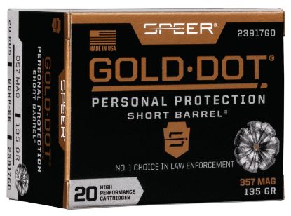 Picture of Speer 23917Gd Gold Dot Personal Protection Short Barrel 357 Mag 135 Gr Hollow Point 20 Per Box/ 10 Case 