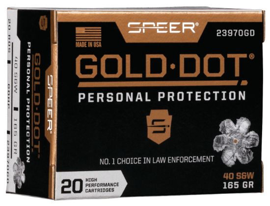 Picture of Speer 23970Gd Gold Dot Personal Protection 40 S&W 165 Gr Hollow Point 20 Per Box/ 10 Cs 