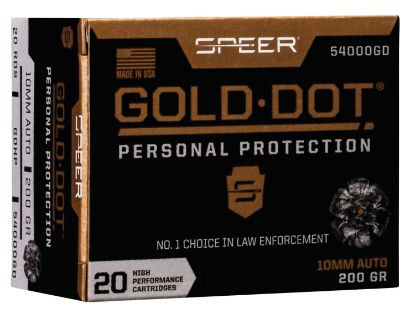 Picture of Speer 54000Gd Gold Dot Personal Protection 10Mm Auto 200 Gr Hollow Point 20 Per Box/ 10 Case 